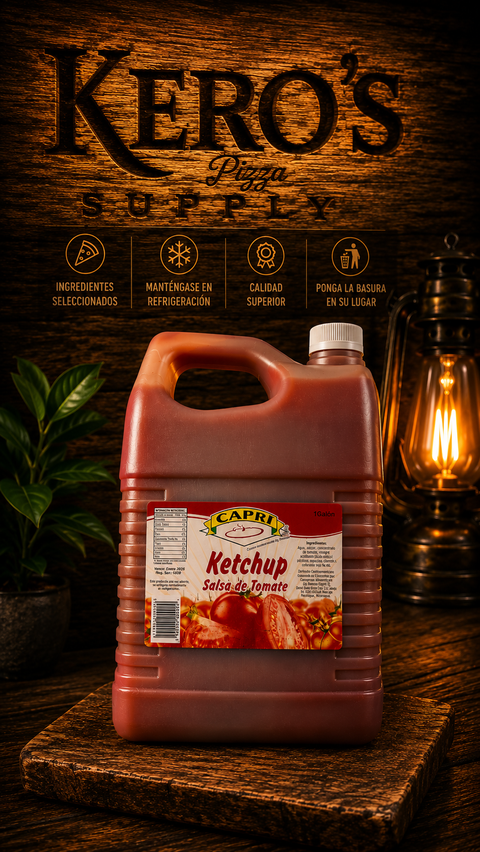 Salsa de Tomate Ketchup Capri (1 Galón) - Imagen Vertical